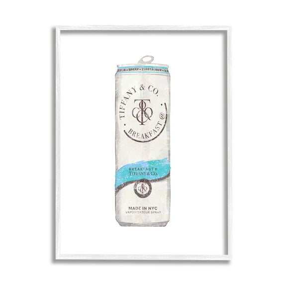 Stupell Industries Blue Designer Fashion Emblem Beverage Can Illustration Framed Wall Art, 16 x 20, Design by Ziwei Li