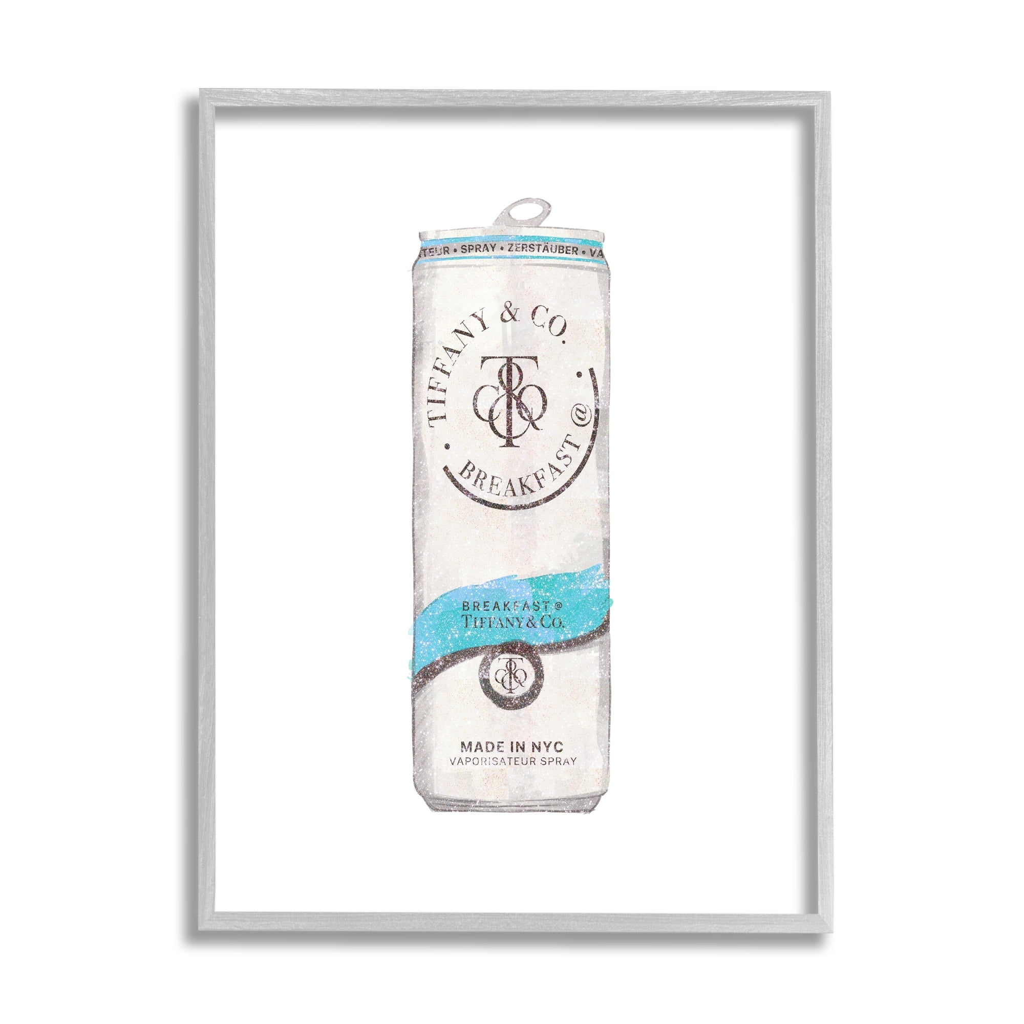 Stupell Industries Blue Designer Fashion Emblem Beverage Can Illustration Framed Wall Art, 16 x 20, Design by Ziwei Li
