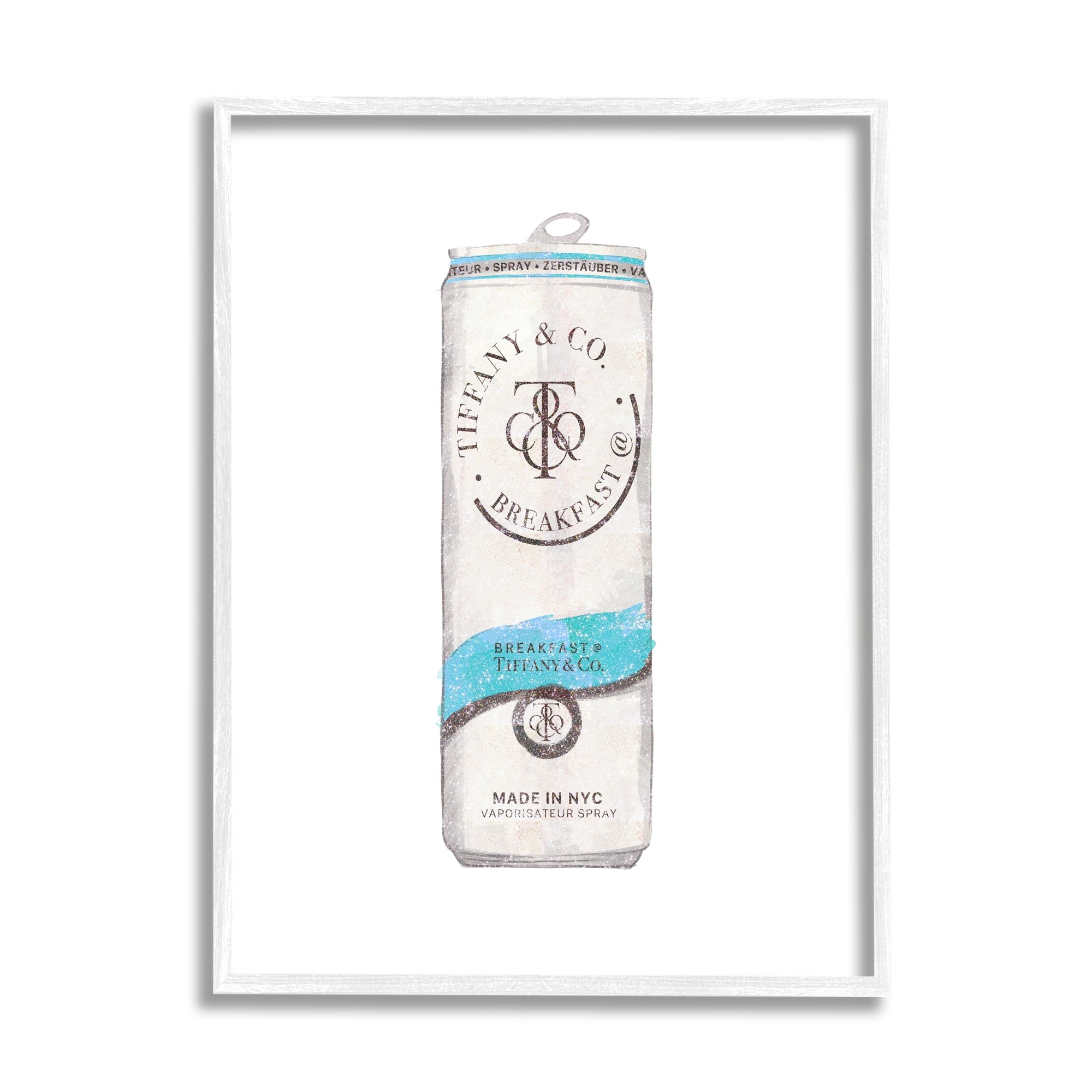 Stupell Industries Blue Designer Fashion Emblem Beverage Can Illustration Framed Wall Art, 24 x 30, Design by Ziwei Li