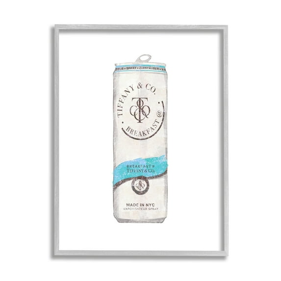 Stupell Industries Blue Designer Fashion Emblem Beverage Can Illustration Framed Wall Art, 24 x 30, Design by Ziwei Li