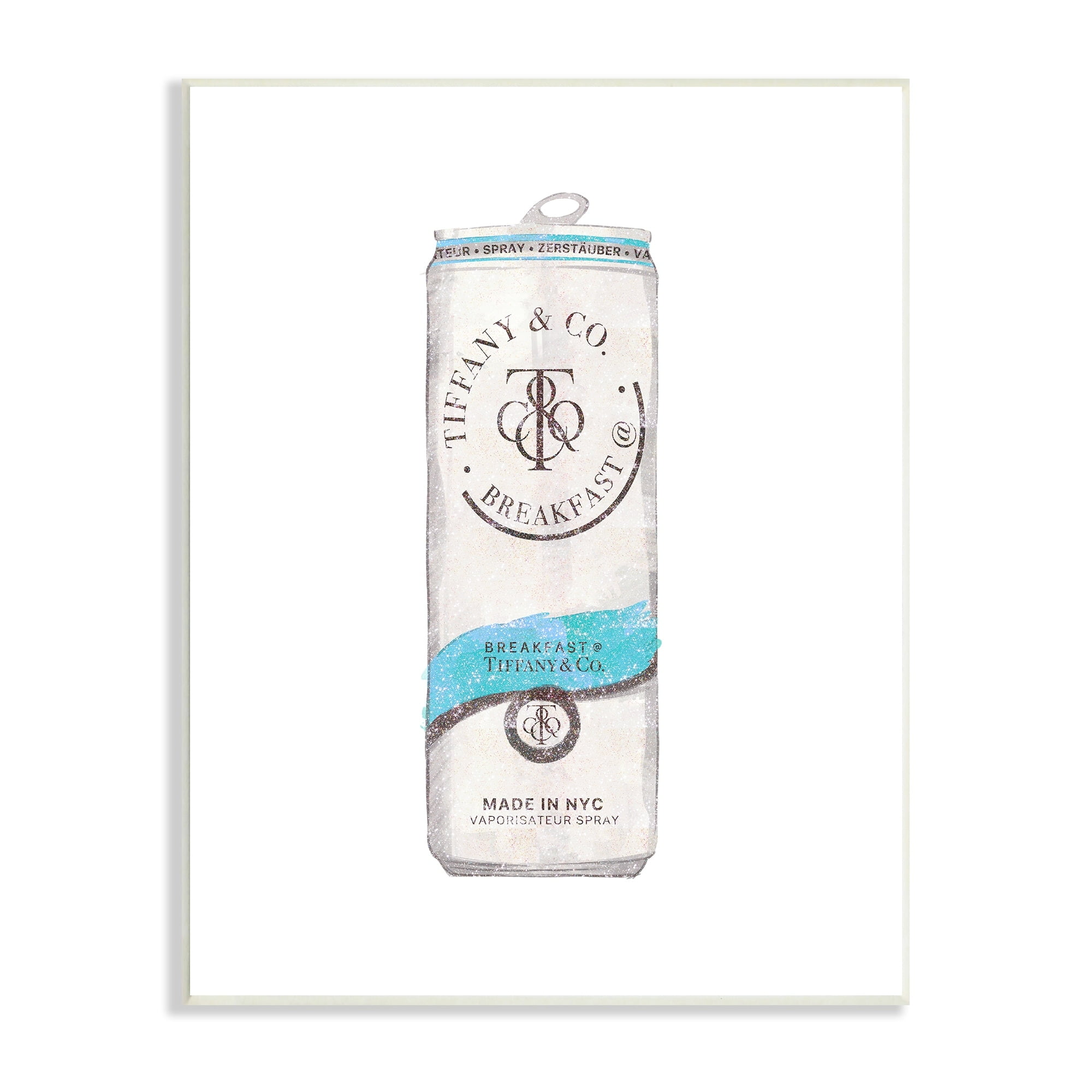 Stupell Industries Blue Designer Fashion Emblem Beverage Can Illustration Wood Wall Art, 10 x 15, Design by Ziwei Li