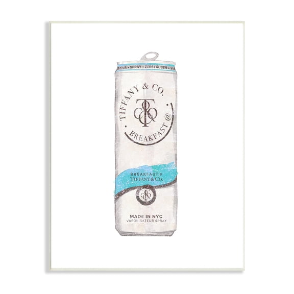 Stupell Industries Blue Designer Fashion Emblem Beverage Can Illustration Wood Wall Art, 10 x 15, Design by Ziwei Li