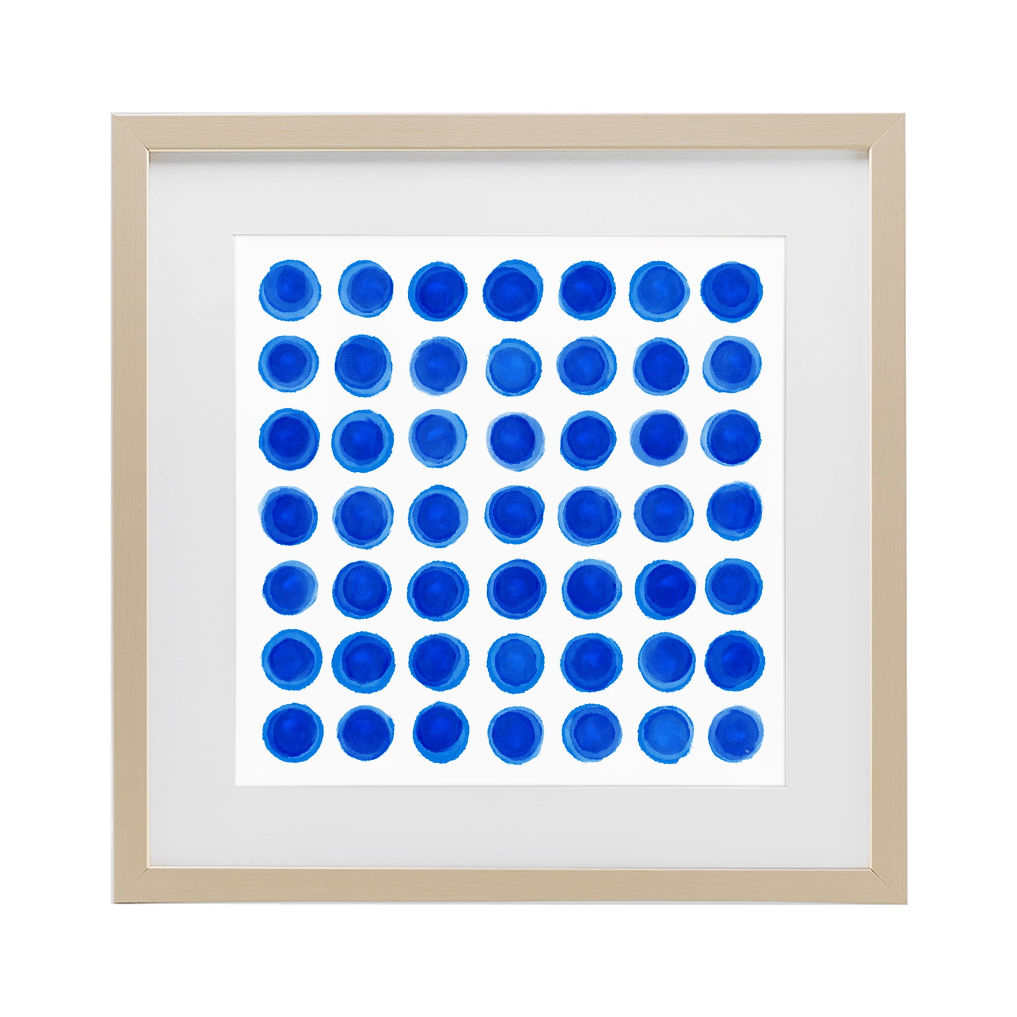 Stupell Industries Blue Dots Uniform Pattern Birch Framed Print Under Glass, design by Martina Pavlova