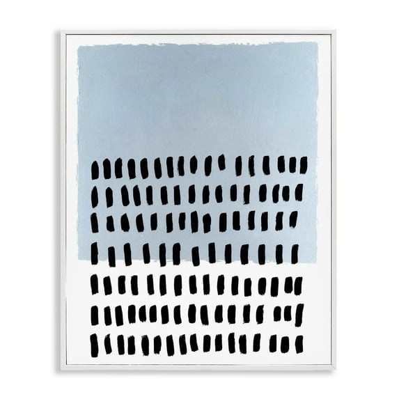 Stupell Industries Blue Dotted Pattern Abstract Painting White Framed Art Print Wall Art, 16 x 20