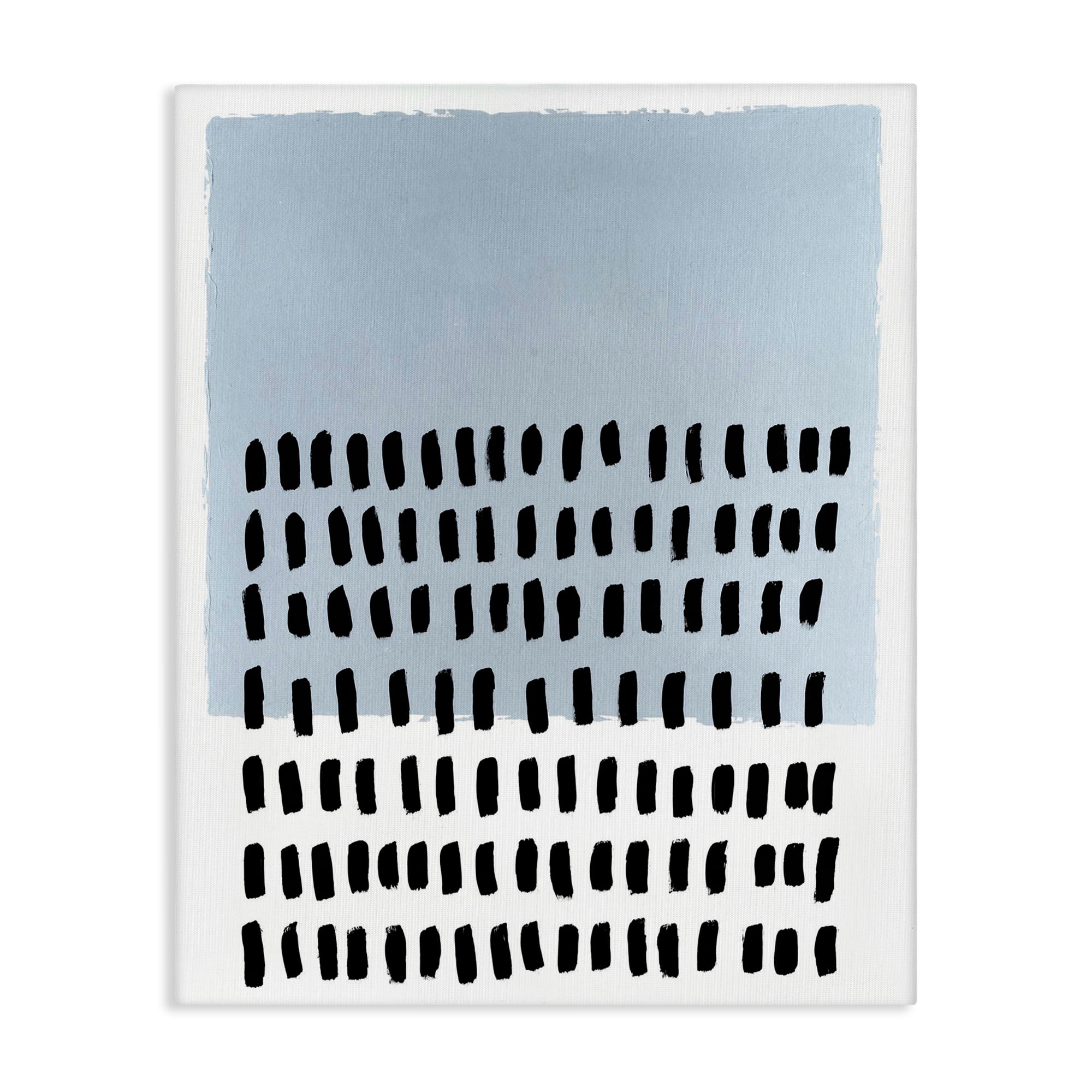 Stupell Industries Blue Dotted Pattern Abstract Painting Wrapped Canvas Art Print Wall Art, 24 x 30