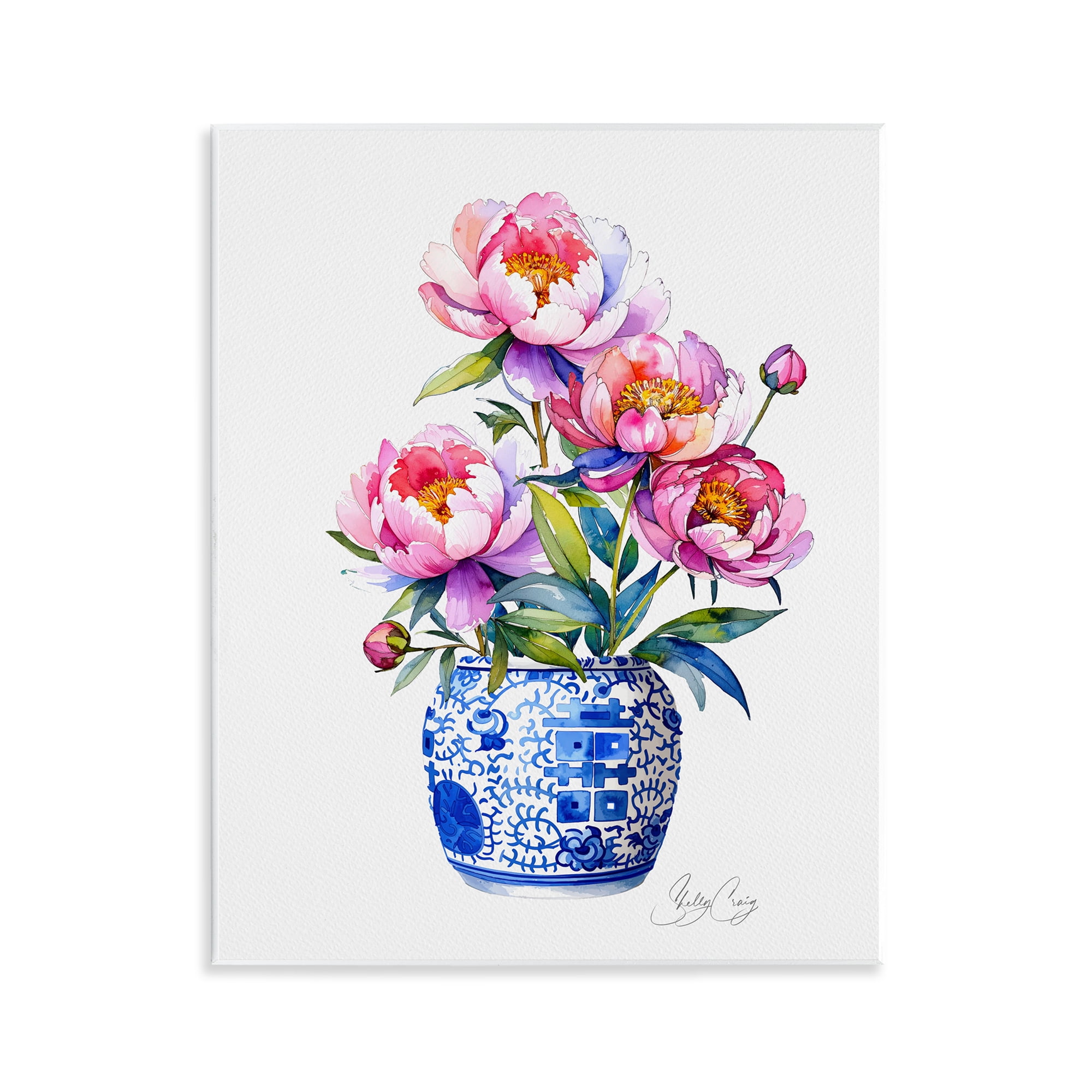 Stupell Industries Blue Dynasty Blooms Wall Plaque Art, design by Shelly Craig