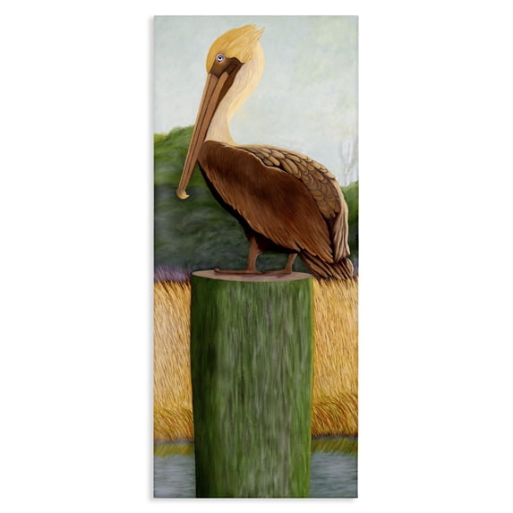 Stupell Industries Farmhouse Blue Eyed Pelican Canvas Art, 10 x 24, by Barbara Fallenbaum