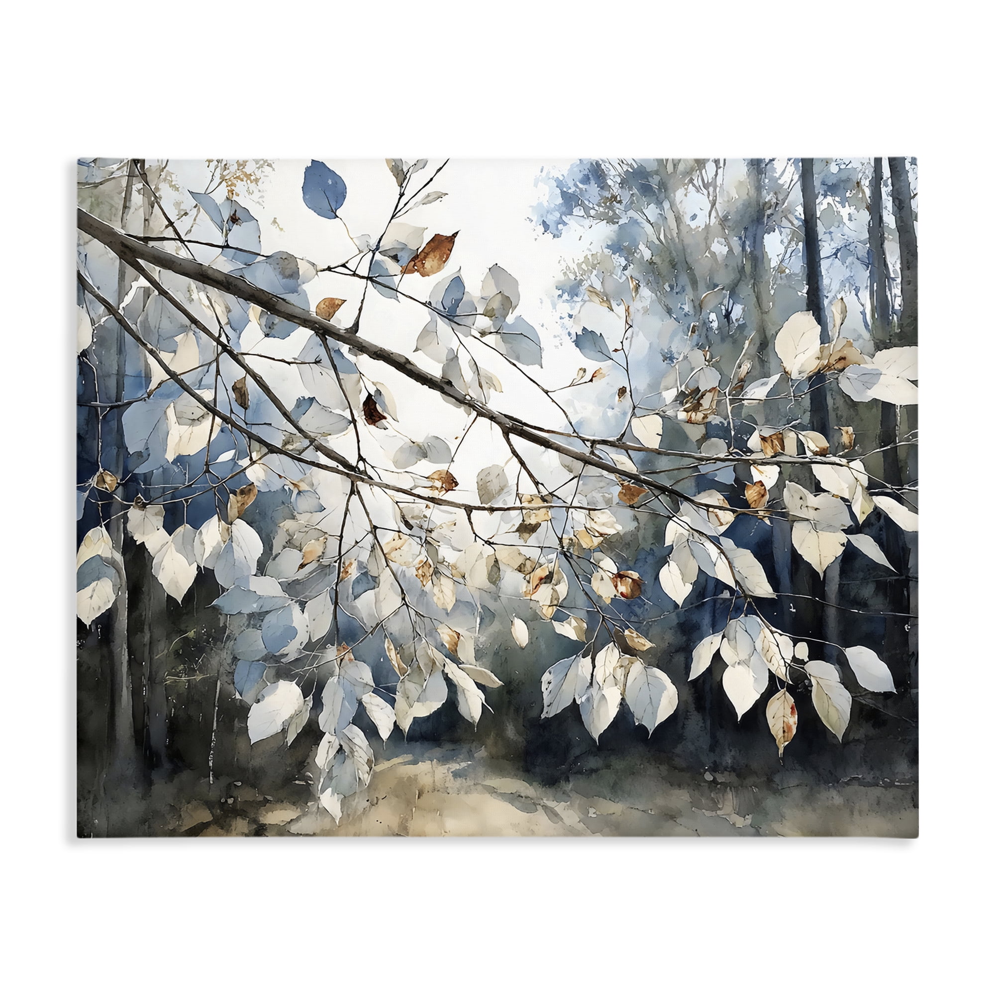 Stupell Industries Blue Fall Branch Leaves Canvas Wall Art, design by Franklyn Gregory