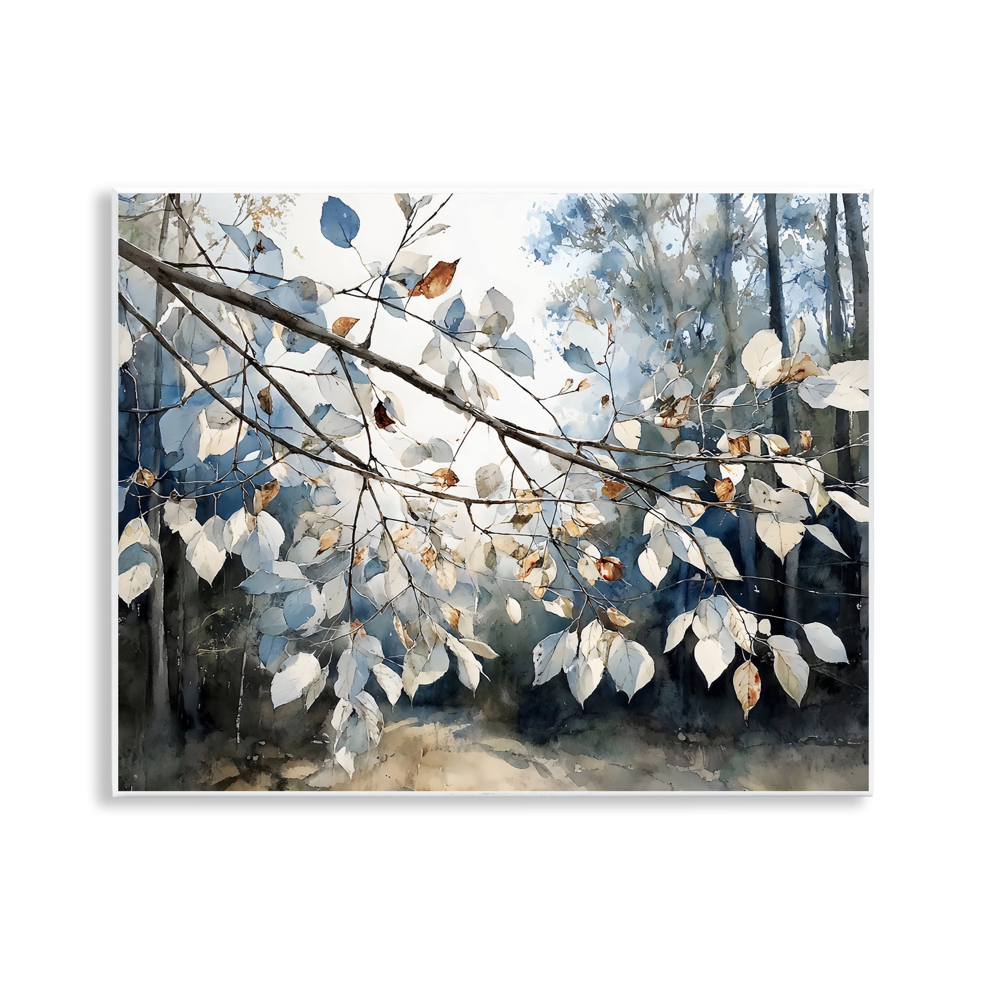 Stupell Industries Blue Fall Branch Leaves Wall Plaque Art, design by Franklyn Gregory