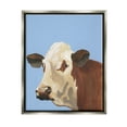 thumbnail image 1 of Stupell Industries Blue Farm Cow Portrait Graphic Art Luster Gray Floating Framed Canvas Print Wall Art, Design by Regina Moore, 1 of 8
