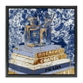 thumbnail image 1 of Stupell Industries Blue Fashion Book Pile Beauty & Fashion Painting Black Floater Framed Canvas Art Print Wall Art, 18 x 18, 1 of 9