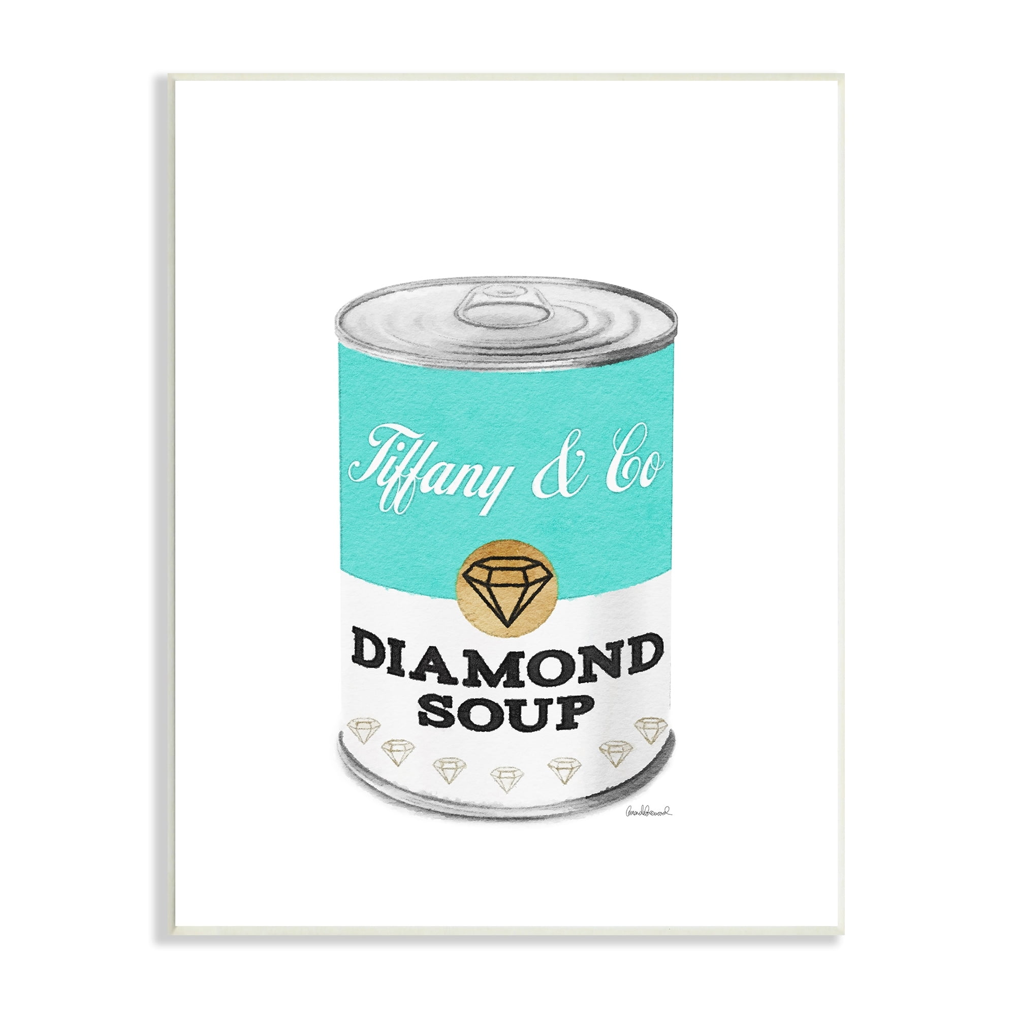Stupell Industries Blue Fashion Condensed Diamond Soup Glam Pop, 10 x 15, Design by Amanda Greenwood