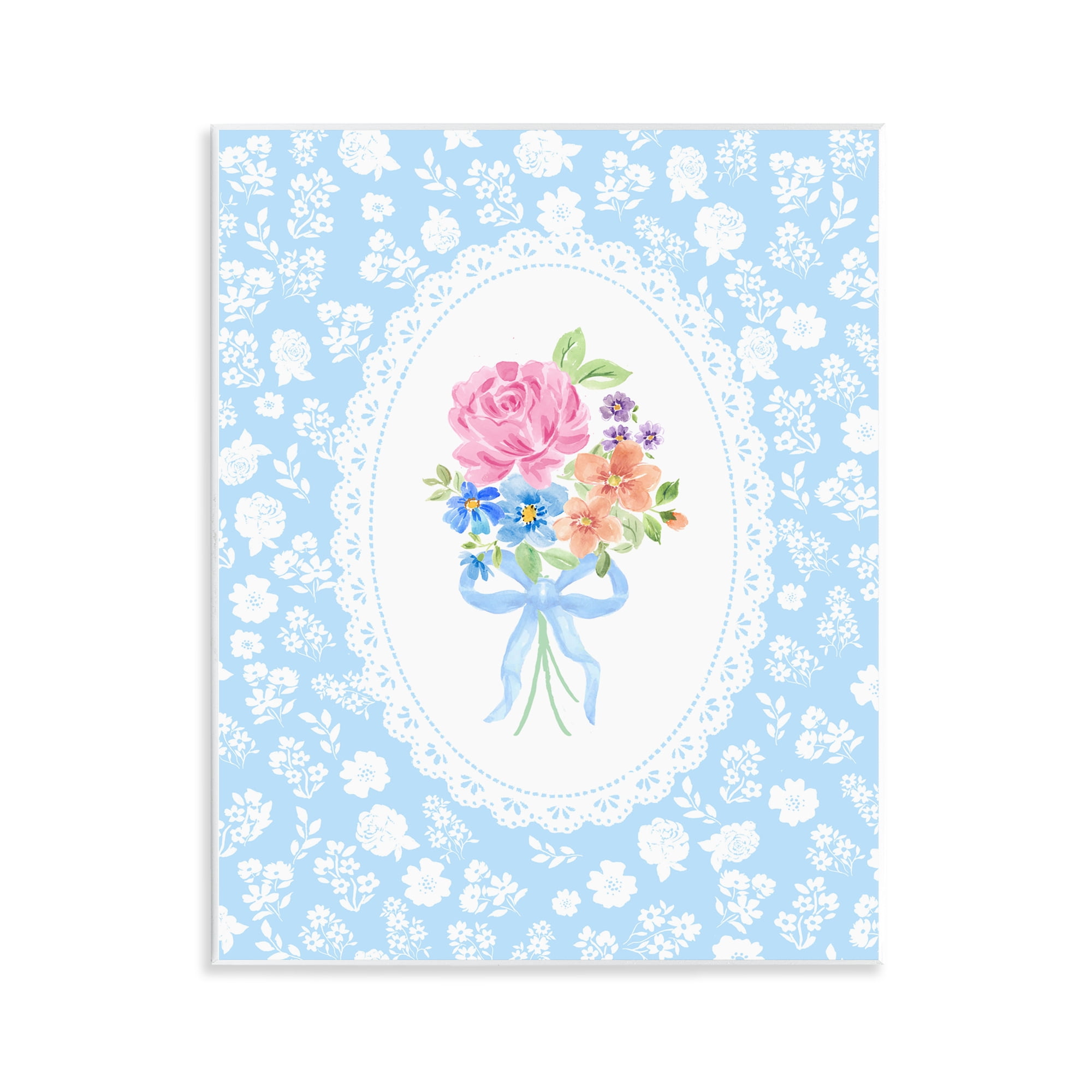 Stupell Industries Blue Feminine Bouquet Wall Plaque Art, design by Corinne Haig