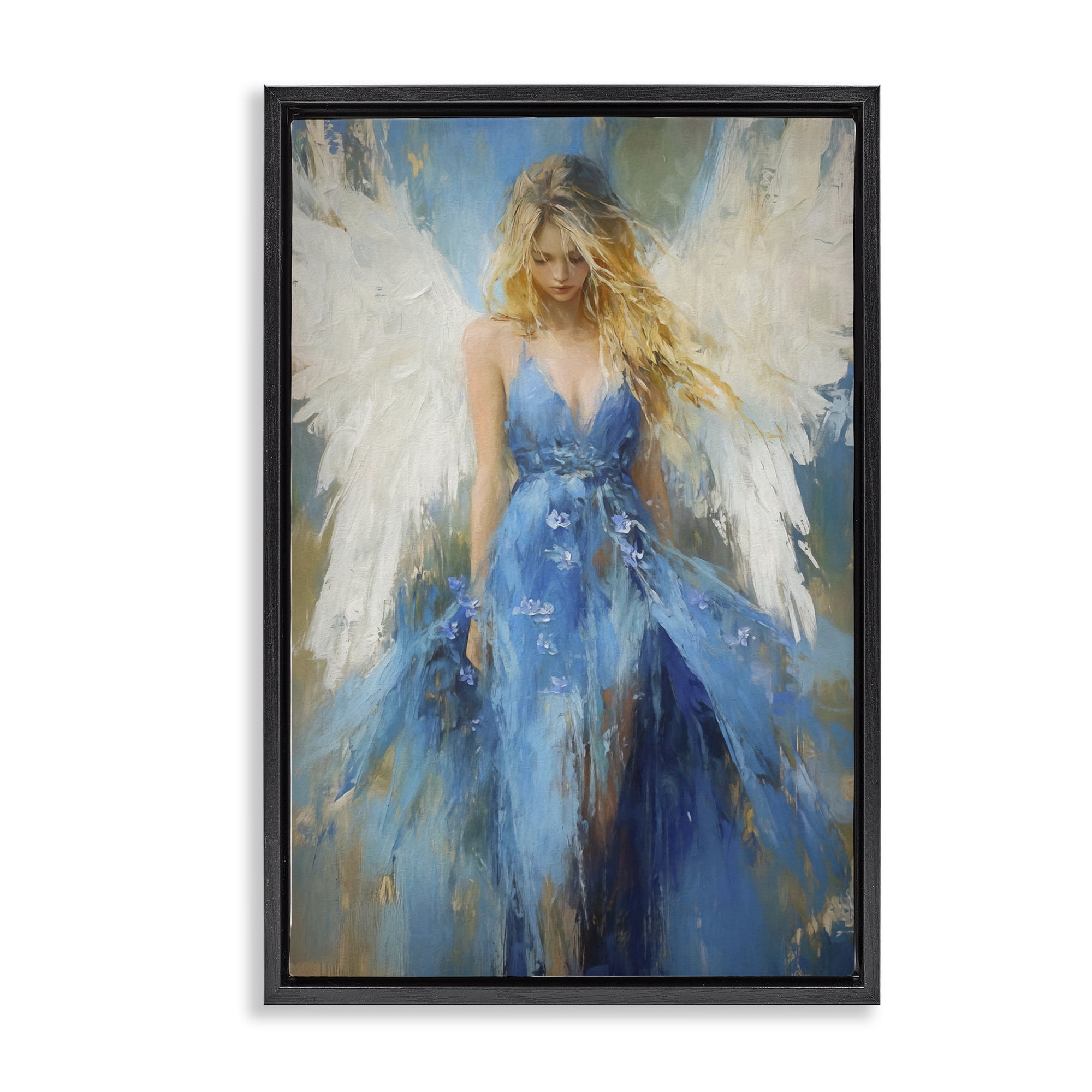 Stupell Industries Blue Flame of Hope Black Framed Floater Canvas Wall Art, design by Tina LeCour