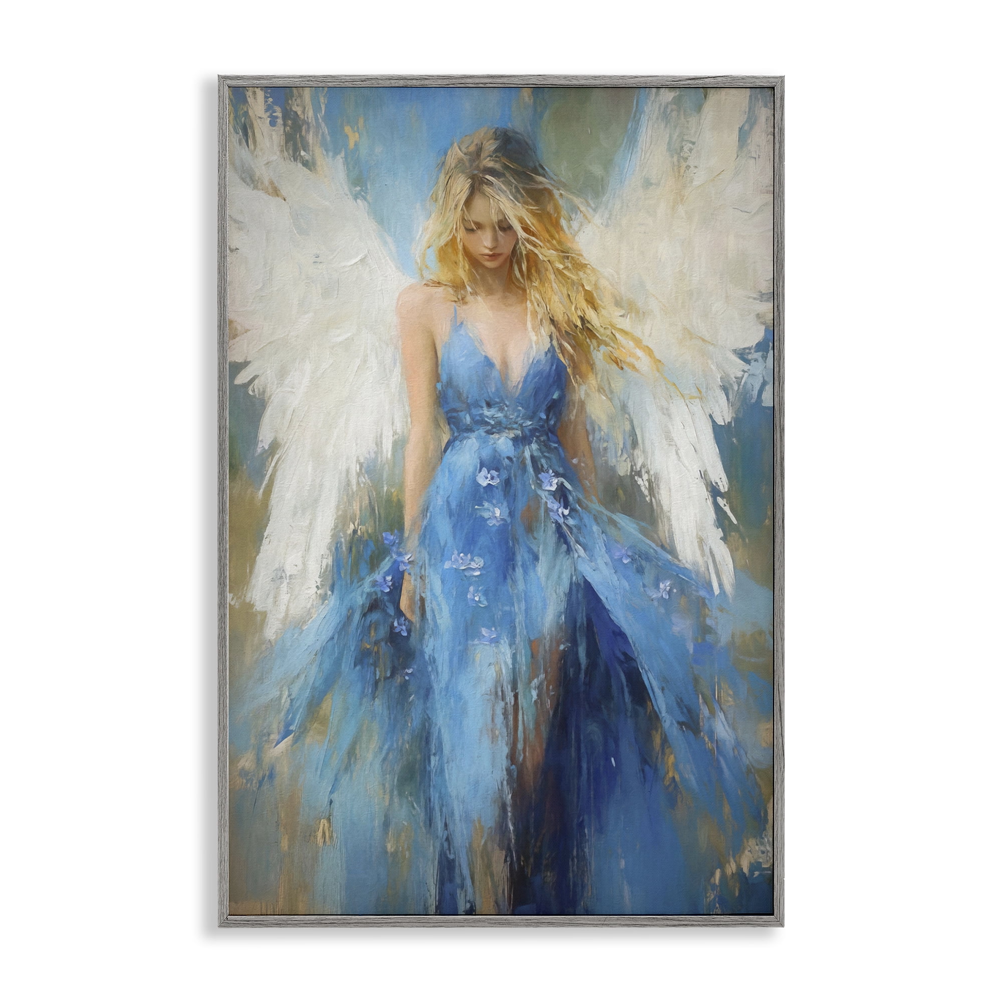 Stupell Industries Blue Flame of Hope Gray Framed Giclee Art, design by Tina LeCour