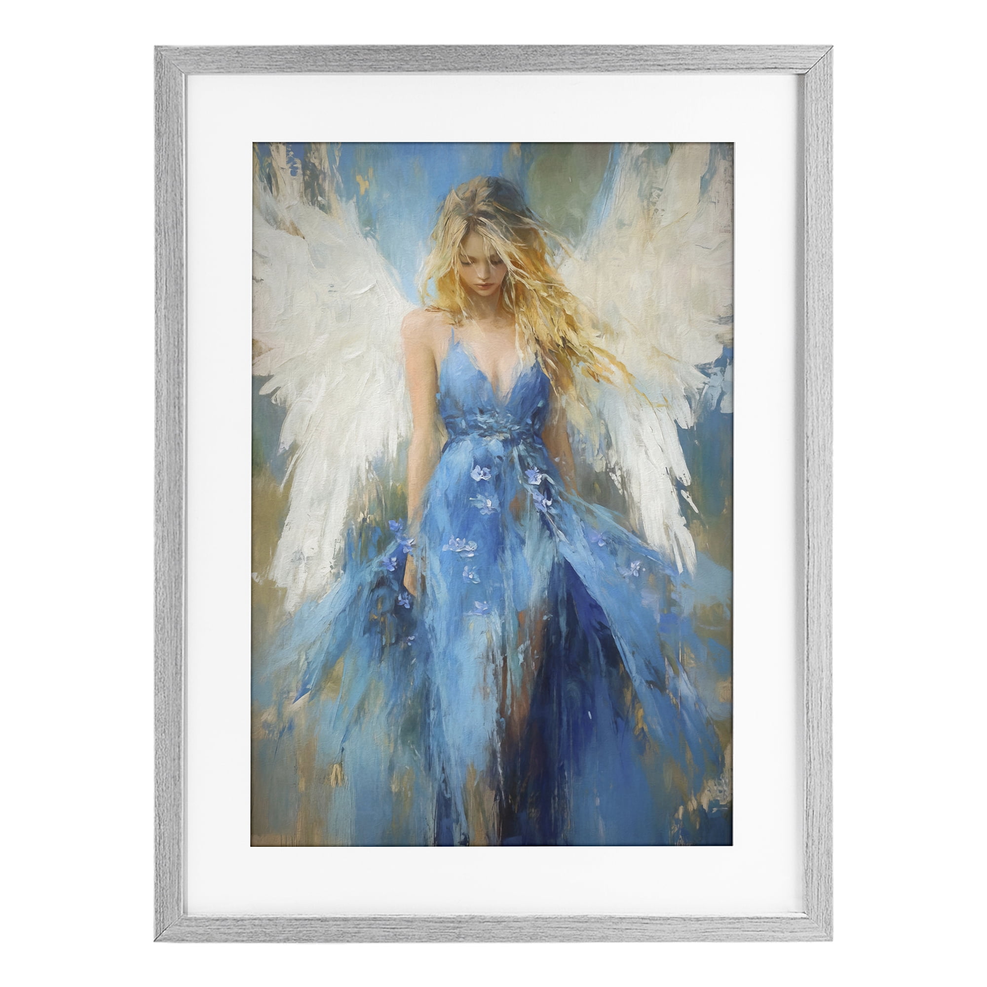 Stupell Industries Blue Flame of Hope Gray Framed Print Under Glass, design by Tina LeCour