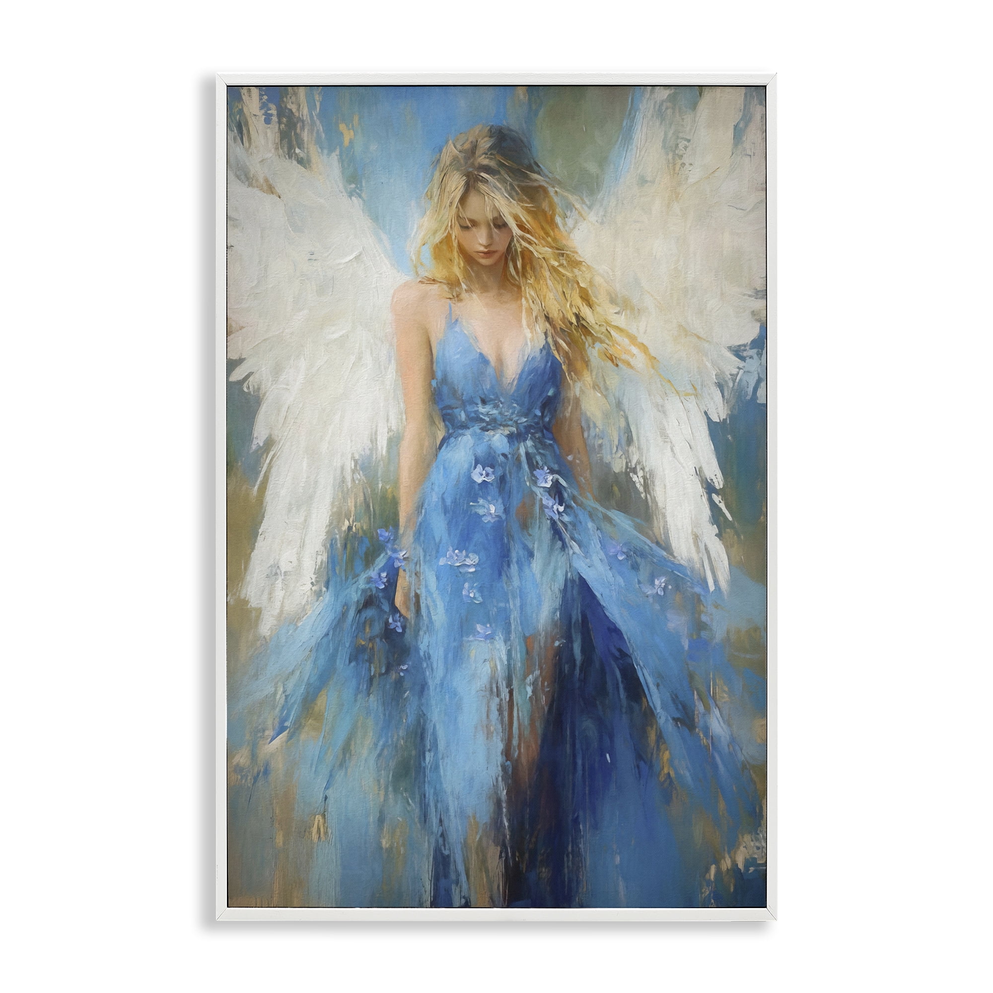 Stupell Industries Blue Flame of Hope White Framed Giclee Art, design by Tina LeCour