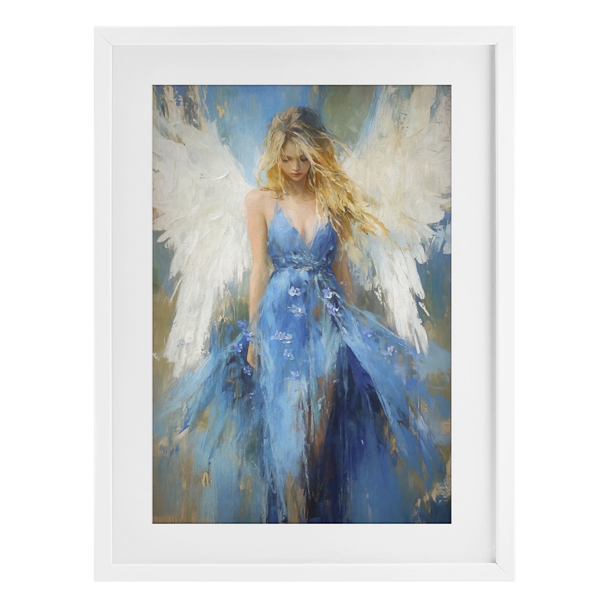 Stupell Industries Blue Flame of Hope White Framed Print Under Glass, design by Tina LeCour