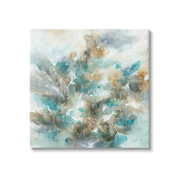 Stupell Industries Blue Floral Petals Abstract Painting Gallery Wrapped Canvas Print Wall Art, Design by K. Nari