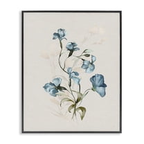 Stupell Industries Blue Flower Herbs Floral Painting Black Framed Art Print Wall Art, 11 x 14
