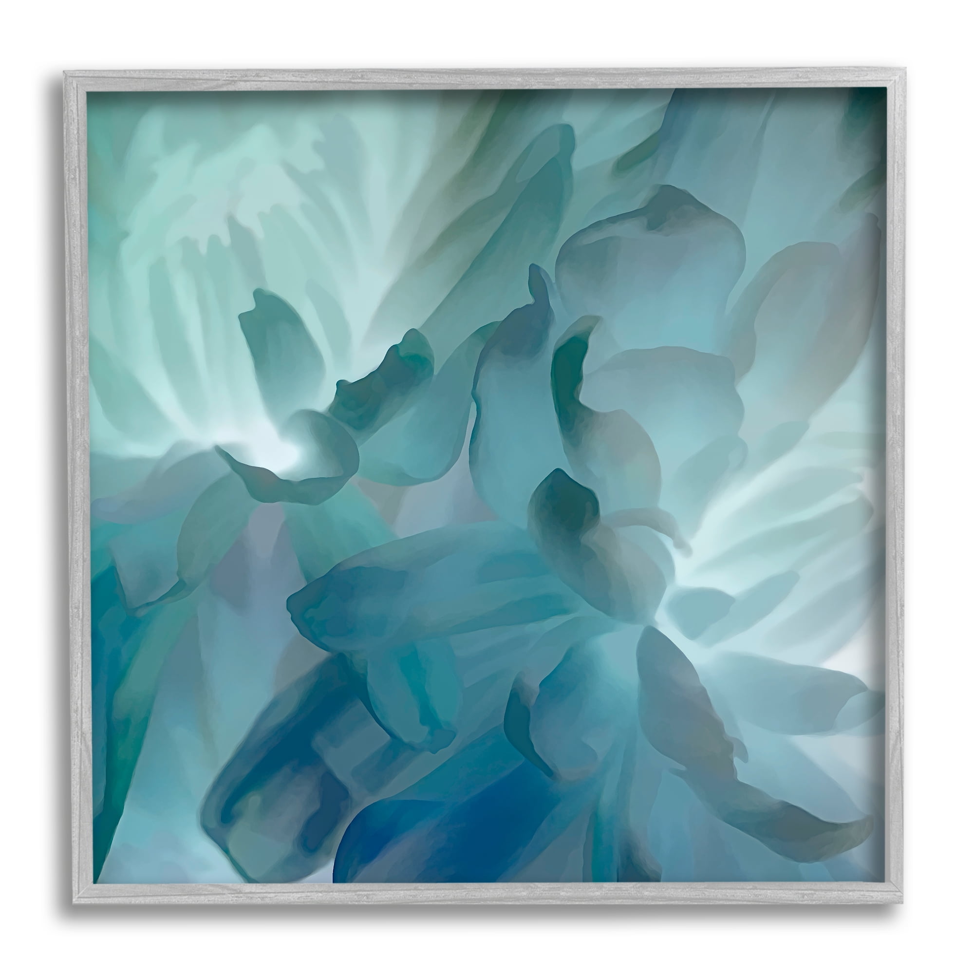 Stupell Industries Blue Flower Petal Abstraction Cool Tone Florals, 12 x 12, Designed by David Pollard