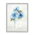thumbnail image 1 of Stupell Industries Blue Flowers on Tartan Botanical & Floral Painting Gray Framed Art Print Wall Art, 11 x 14, 1 of 9
