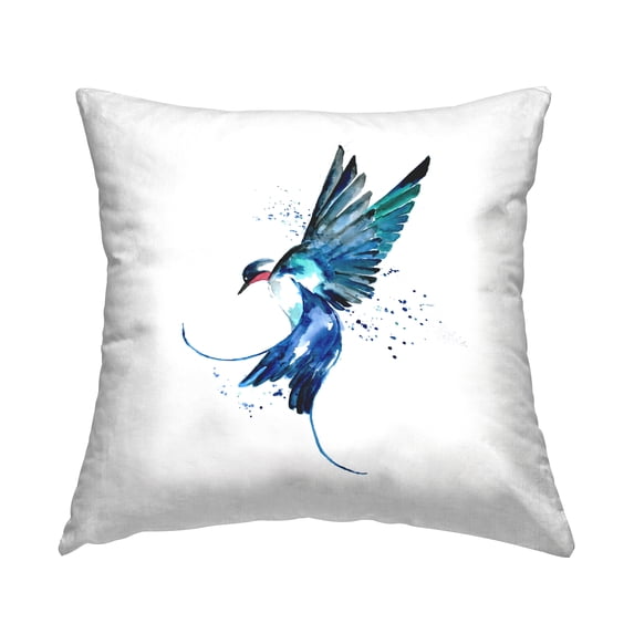 Stupell Industries Blue Flying Bird Nature Printed Throw Pillow Design by Sebastian Grafmann