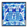 thumbnail image 1 of Stupell Industries Blue Folk Style Puppies Animals Painting Black Framed Art Print Wall Art, 17 x 17, 1 of 8