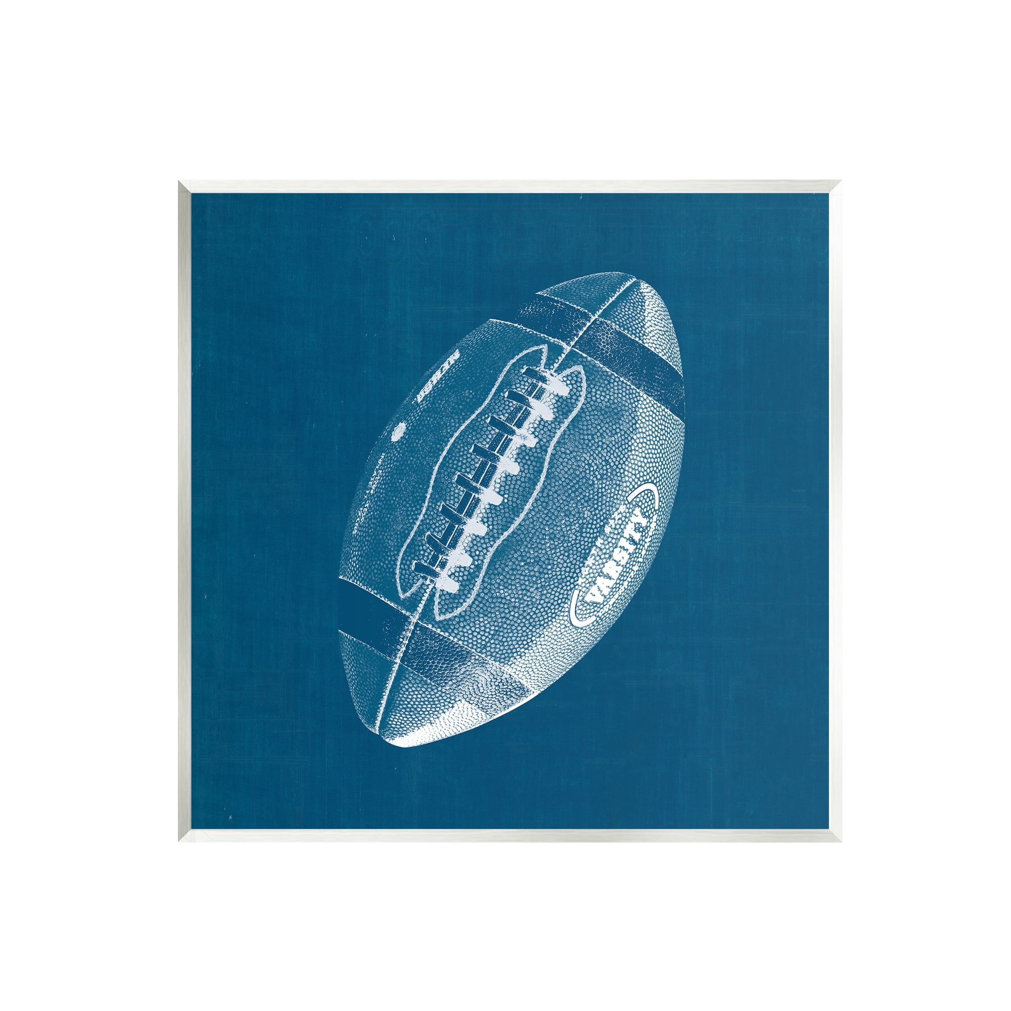 Stupell Industries Blue Football Blueprint Sports Painting Unframed Art Print Wall Art, 12 x 12