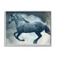 thumbnail image 1 of Stupell Industries Blue Galloping Horse Vintage Animals & Insects Painting Gray Framed Art Print Wall Art, 1 of 5