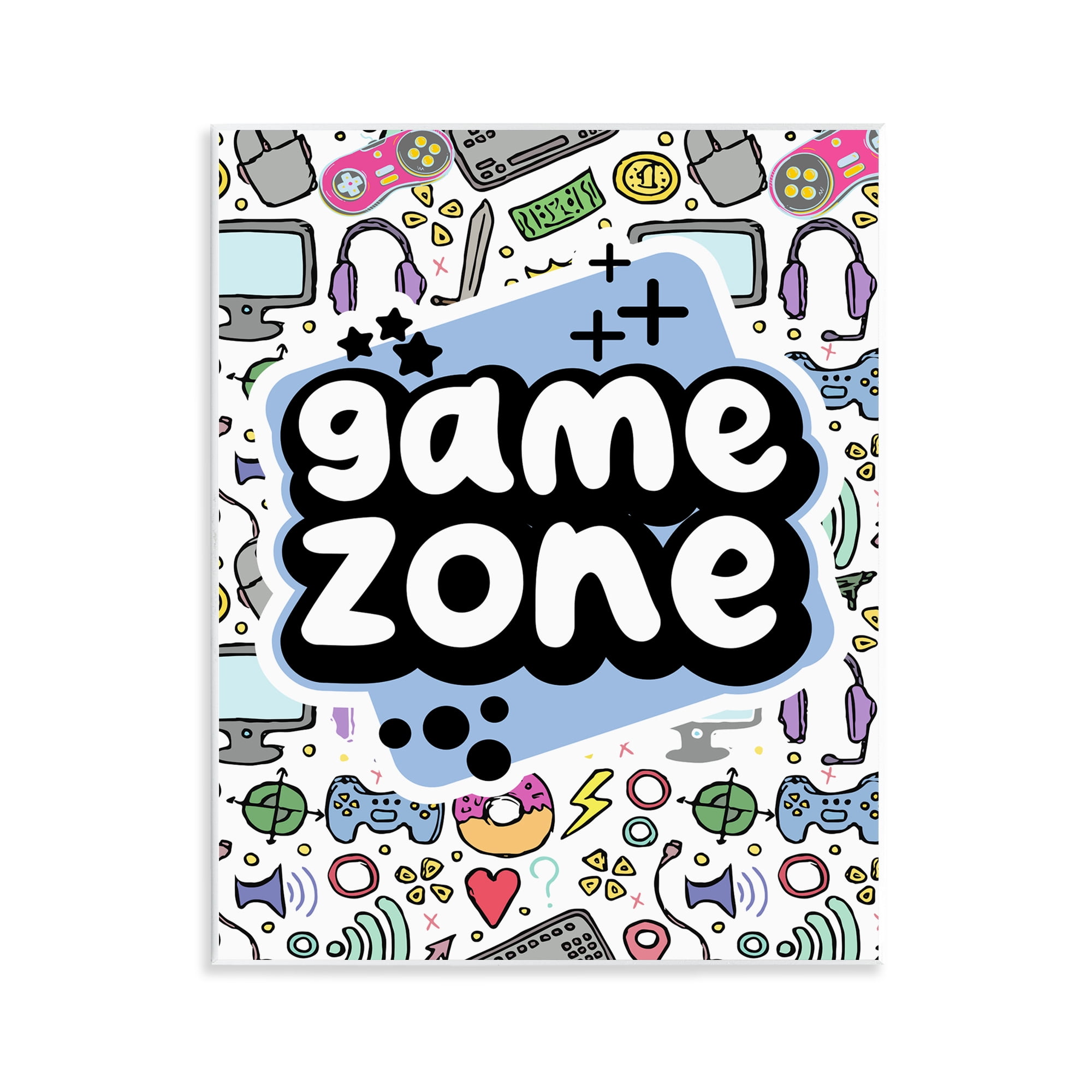 Stupell Industries Blue Game Zone Entertainment Painting Unframed Art Print Wall Art, 11 x 14