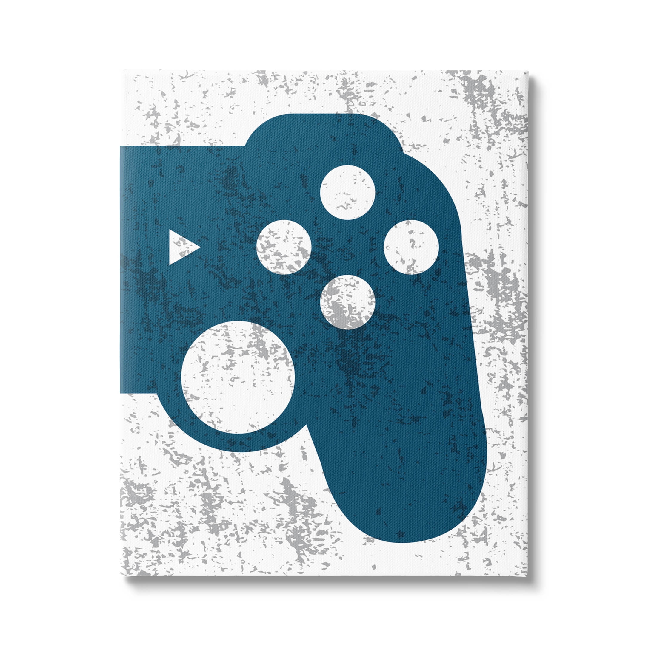Stupell Industries Blue Gaming Controller Shape Graphic Art Gallery Wrapped Canvas Print Wall Art, Design by Kim Allen