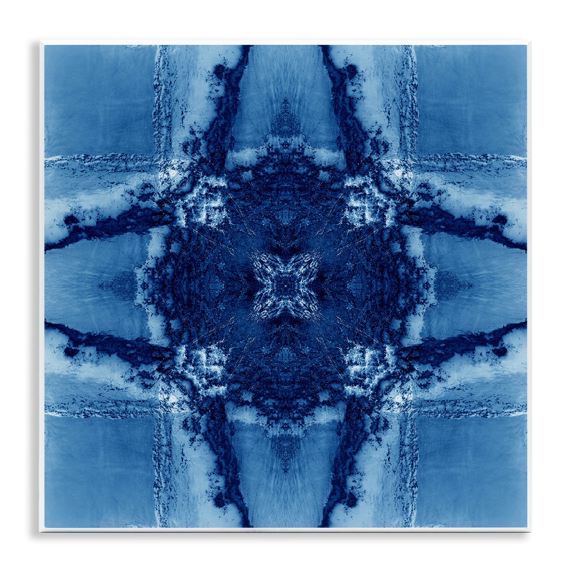 Stupell Industries Blue Geometric Shapes Abstract Painting Unframed Art Print Wall Art, 12 x 12