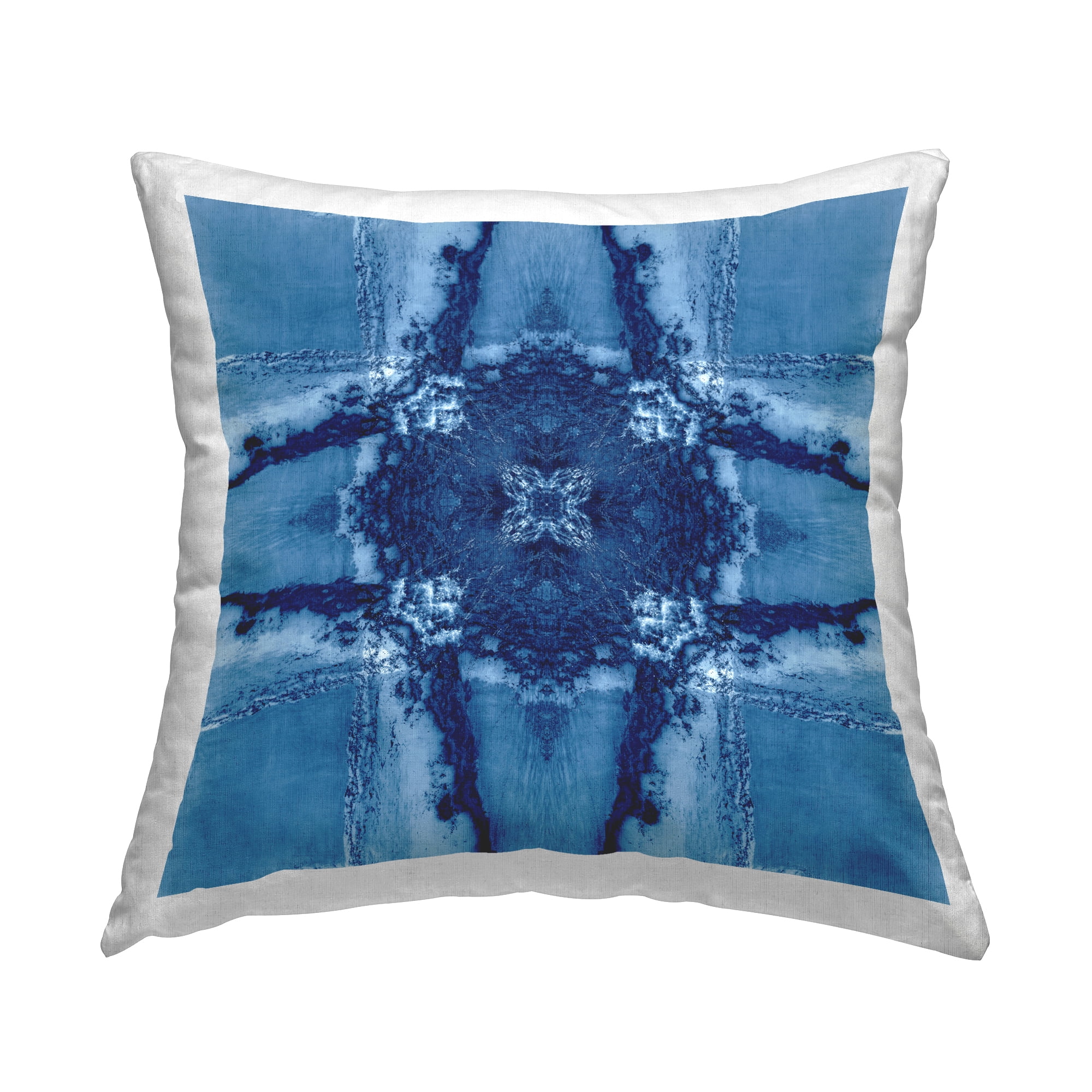 Stupell Industries Blue Geometric Shapes Decorative Printed Throw Pillow Design by El Perkin.