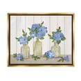 thumbnail image 1 of Stupell Industries Blue Geranium Flower Vases Graphic Art Metallic Gold Floating Framed Canvas Print Wall Art, Design by Annie LaPoint, 1 of 6