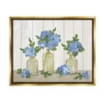 thumbnail image 1 of Stupell Industries Blue Geranium Flower Vases Graphic Art Metallic Gold Floating Framed Canvas Print Wall Art, Design by Annie LaPoint, 1 of 8