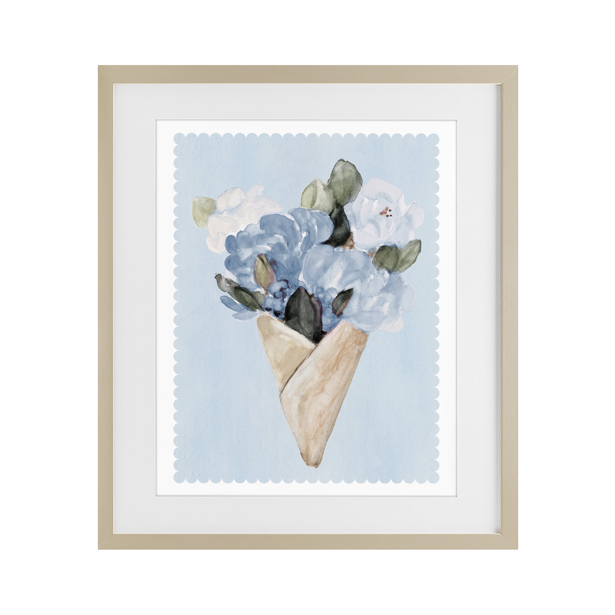 Stupell Industries Blue Gift Bouquet Birch Framed Print Under Glass, design by Lanie Loreth
