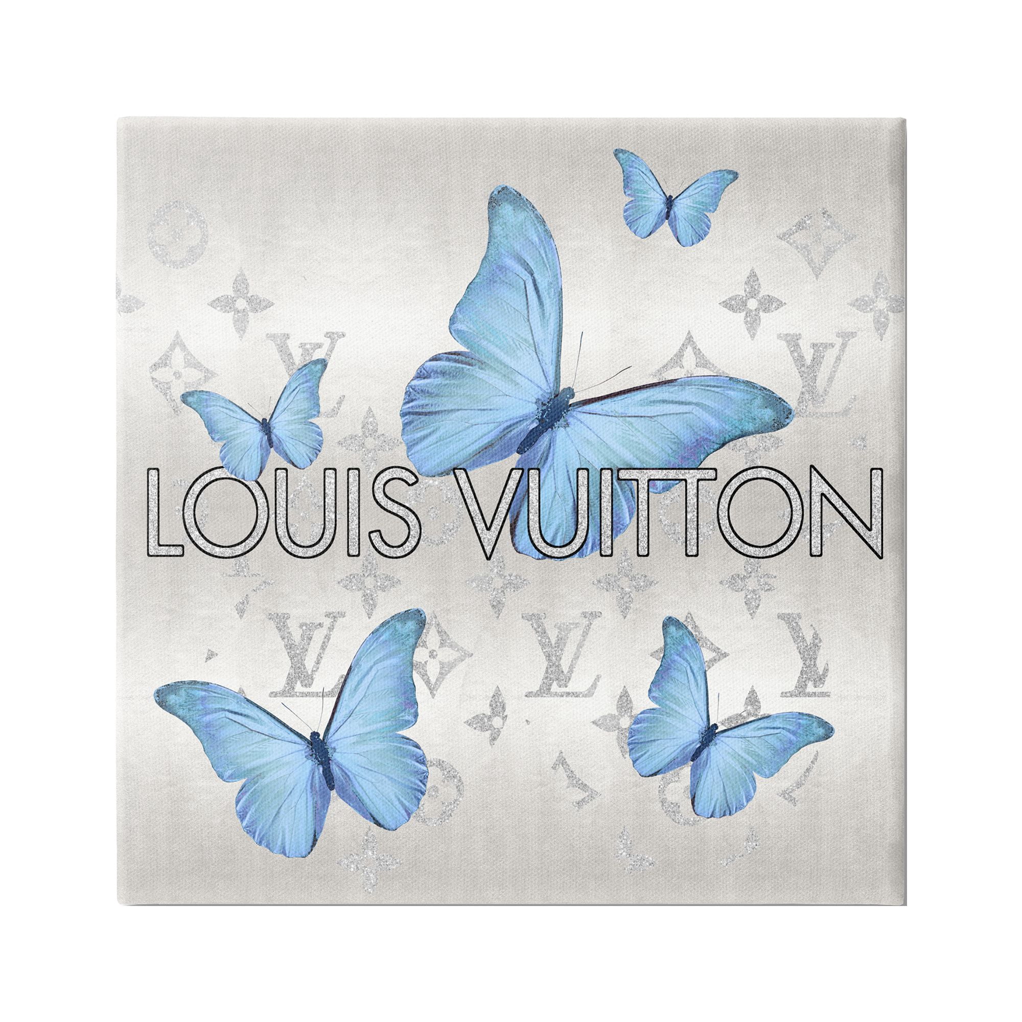 Stupell Industries Blue Glam Butterflies Animals & Insects Painting Gallery Wrapped Canvas Print Wall Art, 36 x 36
