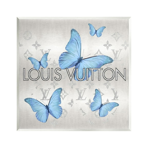 Stupell Industries Blue Glam Butterflies Animals & Insects Painting Unframed Art Print Wall Art, 12 x 12