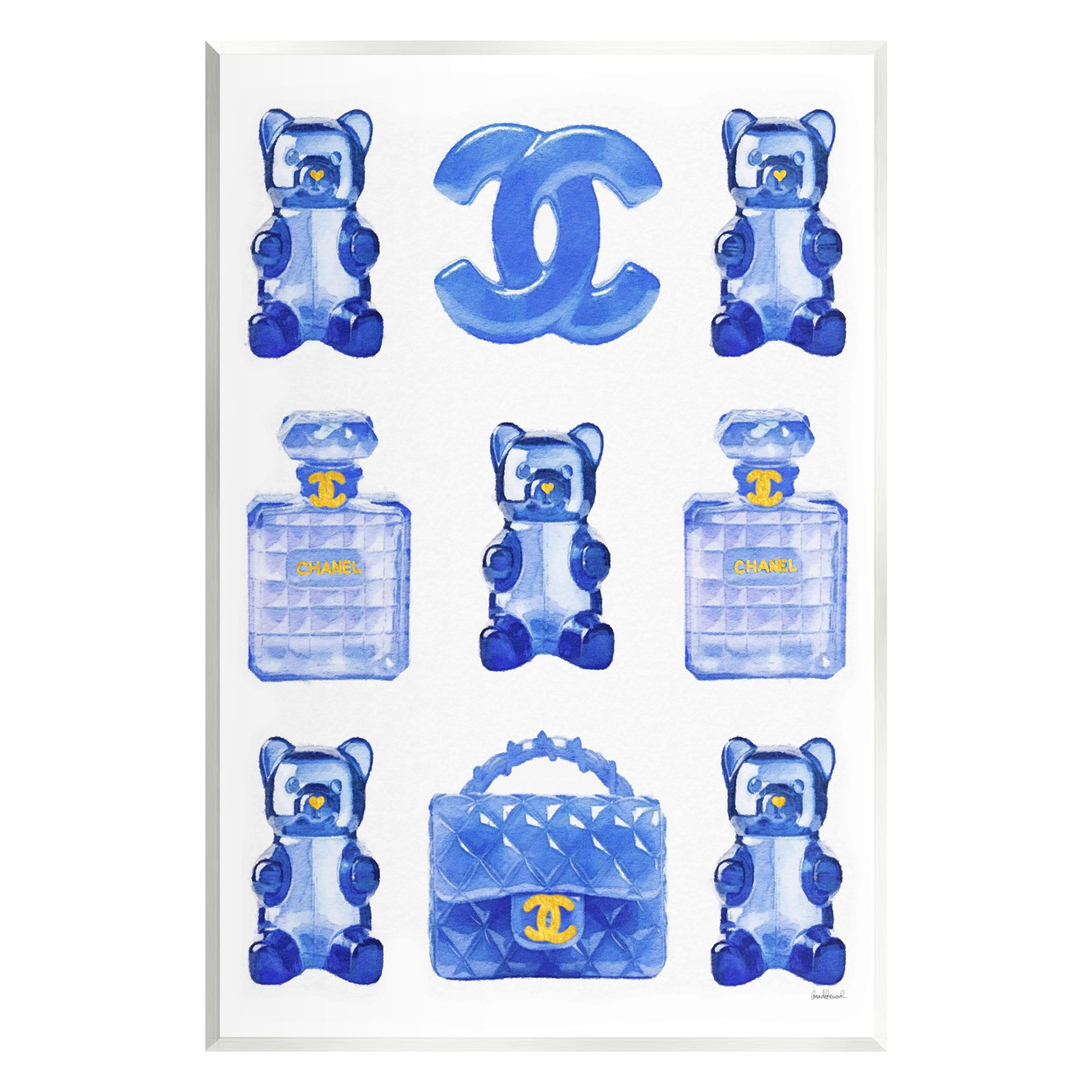 Stupell Industries Blue Glam Gummy Candy Beauty & Fashion Painting Unframed Art Print Wall Art, 10 x 15