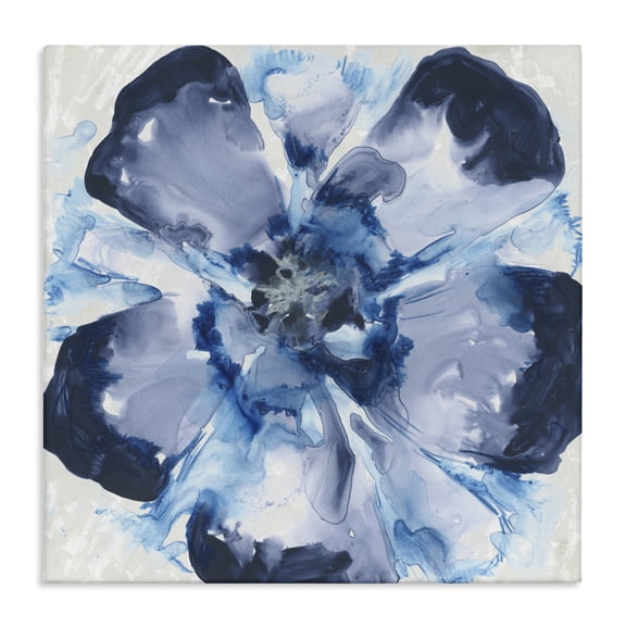 Stupell Industries Blue Glass Bloom Canvas Wall Art design by June Erica Vess, 17 x 17