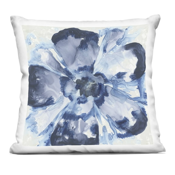 Stupell Industries Blue Glass Flower Decorative Printed Throw Pillow design by June Erica Vess, 18 x 7 x 18
