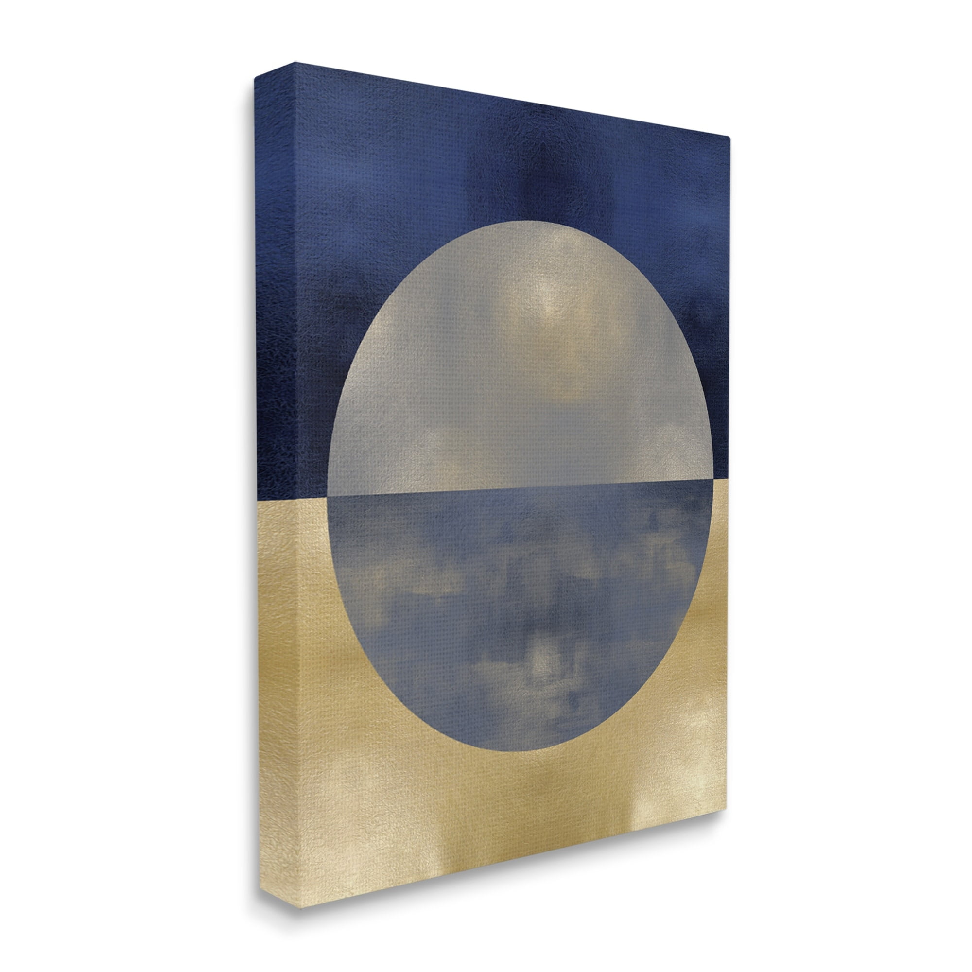 Stupell Industries Blue Gold Abstract Distressed Circle Shapes,30 x 40,Designed by Justin Thompson