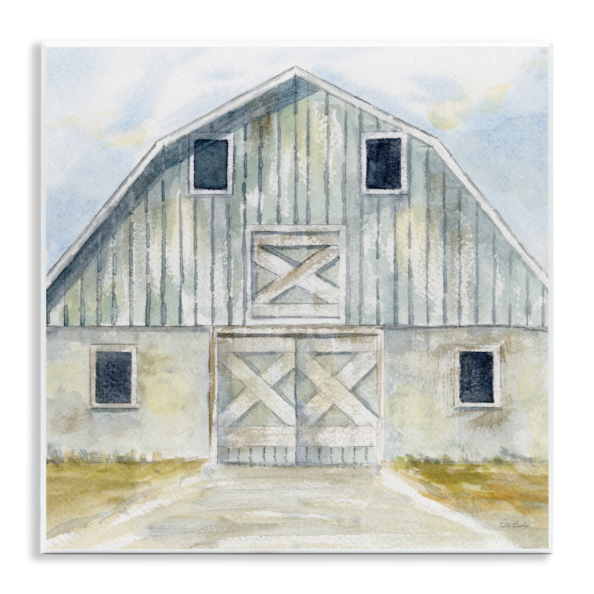 Stupell Industries Blue Gray Barn Wall Plaque Art, design by Patti Bishop