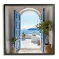 thumbnail image 1 of Stupell Industries Blue Greek Door Scenery Nature Photography Black Framed Art Print Wall Art, 24 x 24, 1 of 9