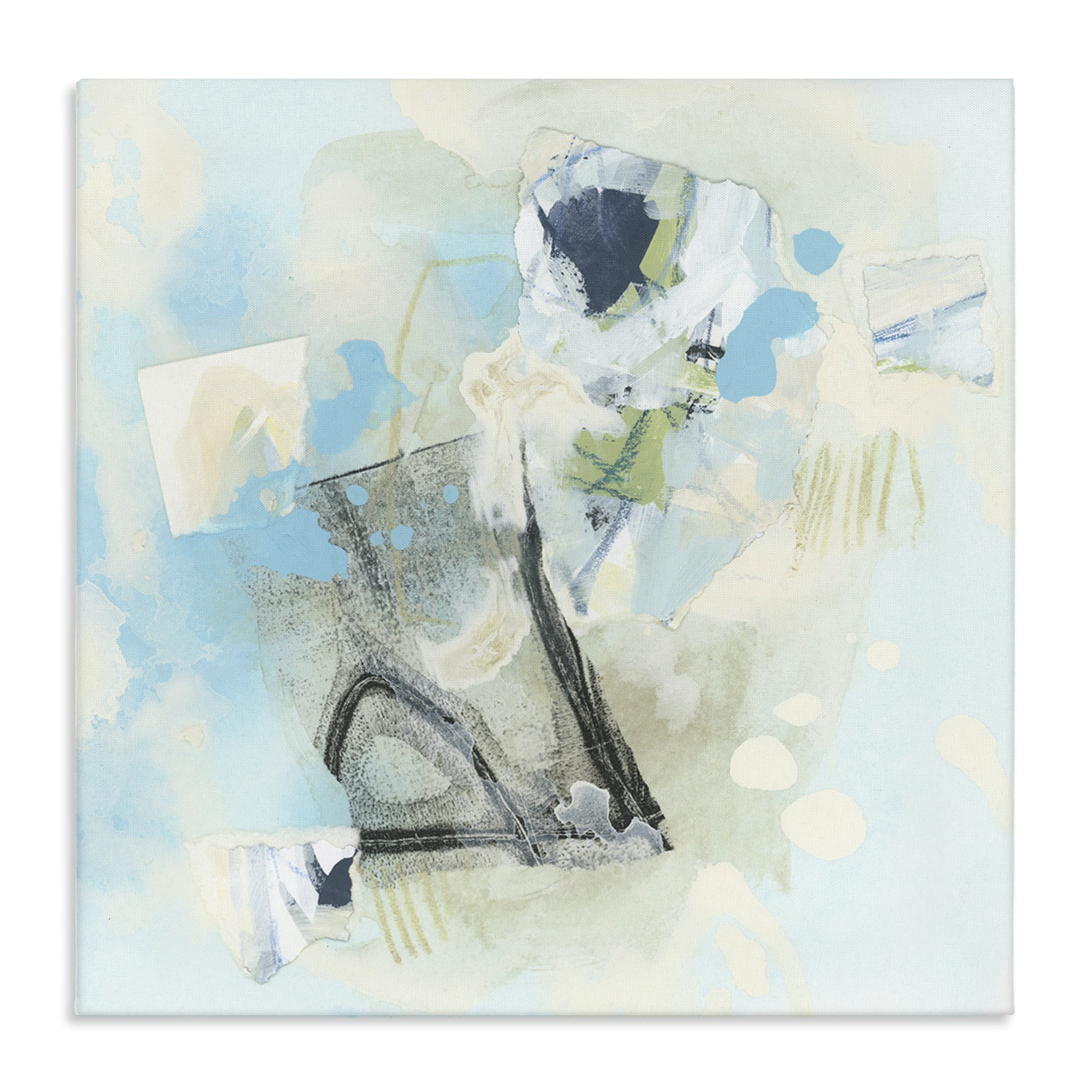 Stupell Industries Blue & Grey Abstract Abstract Painting Gallery Wrapped Canvas Art Print Wall Art, 36 x 36