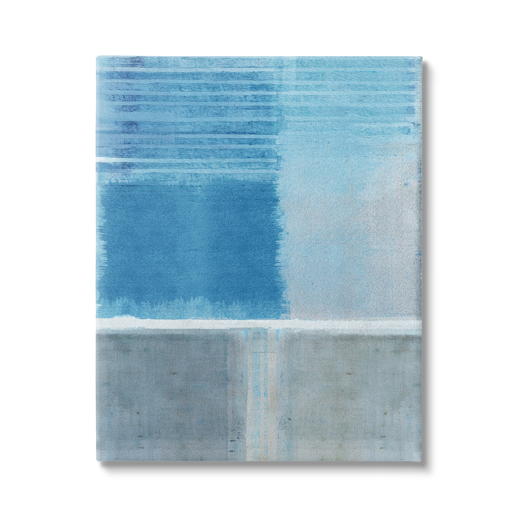 Stupell Industries Blue & Grey Abstract Abstract Painting Gallery Wrapped Canvas Art Print Wall Art, 36 x 48