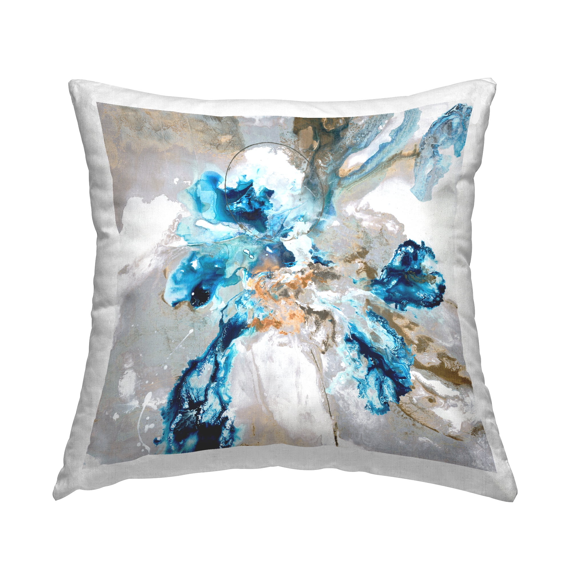 Stupell Industries Blue & Grey Abstract Ripples Square Decorative Printed Throw Pillow, 18 x 18
