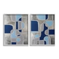 thumbnail image 1 of Stupell Industries Blue & Grey Geometrics Abstract Painting Gray Framed Art Print Wall Art, 24 x 30, Set of 2, 1 of 10