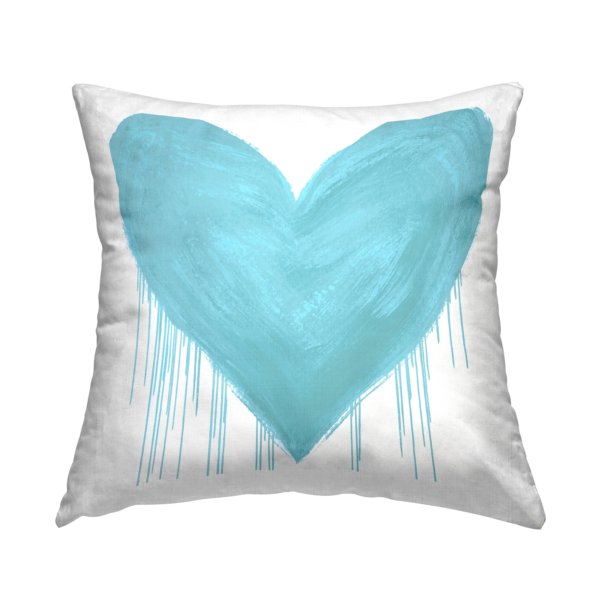 Stupell Industries Blue Heart Dripping Shape Printed Throw Pillow Design by Lindsay Rodgers